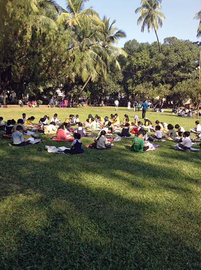 Around 800-1,000 school students participate in an annual drawing competition organised by the National Society of the Friends of the Trees.