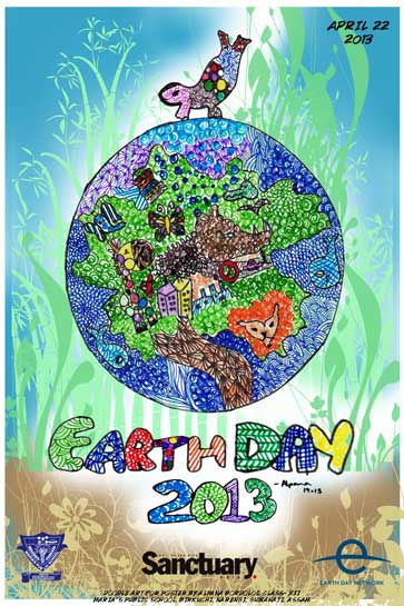The kids designed a poster for their Earth Day celebrations. The kids designed a poster for their Earth Day celebrations.