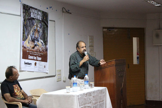 Ashutosh Mahadevia addresses the Bhavan's College Nature Club