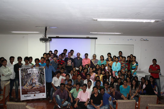 Students and staff of the Bhavan's College Nature Club endorse the Leave Me Alone campaign.
