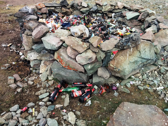 Stok Kangri is one of the most popular climbs in India, and draws amateurs from around the world. This is what you see at base camp.