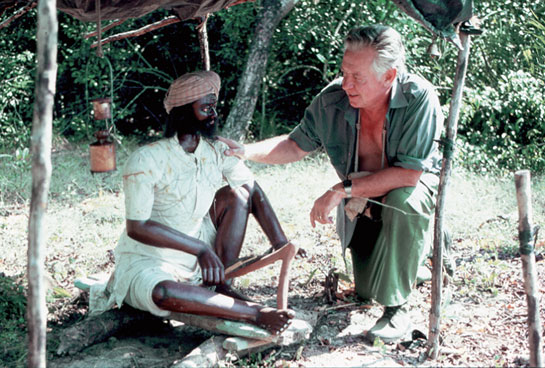 A file picture of the man, who knew the conservation realites of India like few others, inspecting a decoy dummy in the Sundarbans.
