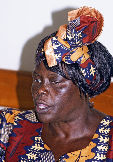 Wangari Maathai, a Kenyan woman, who created the Green Belt Movement in her country, mobilising rural women to restore their country's degraded natural environment by planting trees, preventing deforestation, and preserving soil. Wangari Maathai, a Kenyan woman, who created the Green Belt Movement in her country, mobilising rural women to restore their country's degraded natural environment by planting trees, preventing deforestation, and preserving soil.