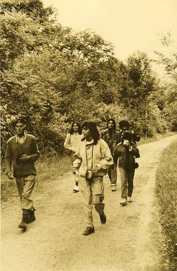 Qasim Wani walking with visitors in Dachigam. Qasim Wani walking with visitors in Dachigam.