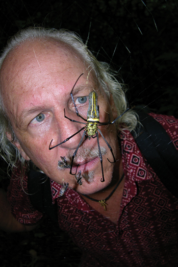 Rom Whitaker wears many hats - wildlife researcher, filmmaker, author and conservationist. His fascination for all things wild is visceral and he is happiest in the company of creatures such as this (Nephila) wood spider. Rom Whitaker wears many hats - wildlife researcher, filmmaker, author and conservationist. His fascination for all things wild is visceral and he is happiest in the company of creatures such as this (Nephila) wood spider.
