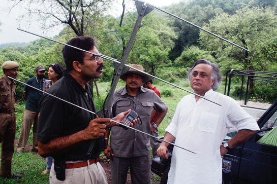 Jairam Ramesh in conversation with Dr. Y.V. Jhala, WII, in Sariska, where he travelled to meet with forest officials. The Minister has since stated publicly that India's forests are the nation's defence against climate change and are integral to national development.