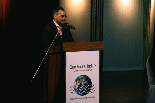 Pavan Sukhdev addressing a public meeting on climate change, organised by Sanctuary in Mumbai.
