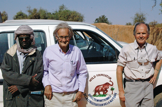 Vance Martin (right), President, WILD Foundation, finds that if done correctly, collaboration creates synergy, which in turn produces results. Over the years, Martin has collaborated with local and international wildlife experts and conservationists including El Mehdi Doumbia (left), a Tuareg field conservationist and Iain Douglas Hamilton (centre) of Save the Elephants.