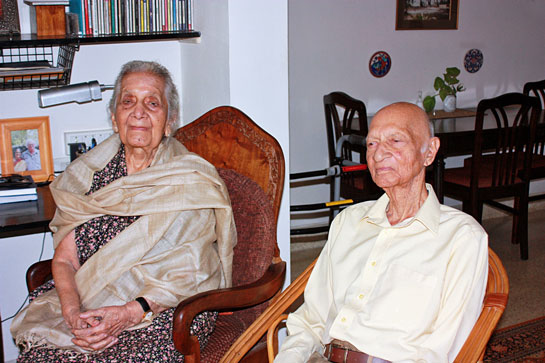 Zafar Futehally and his wife Laeeq at their residence in Koramangala, Bangalore, on his 91st birthday.