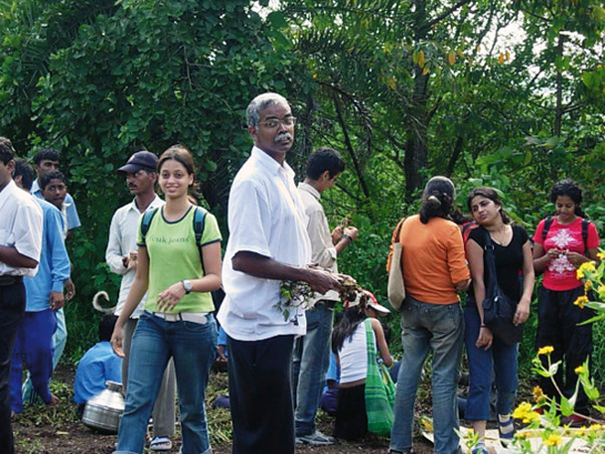 JOINT GREEN TEACHER AWARD: Professor Sudhakar Solomon Raj who founded the purposeful Wilson Nature Club has inspired and mentored hundreds of young naturalists over almost three decades. He is seen here with some of his wards.