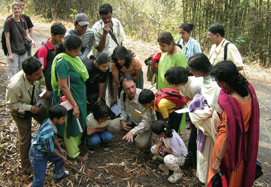 JOINT GREEN TEACHER AWARD: Dr. Parvish Pandya who teaches Zoology at Mumbai's Bhavan's College gets down to earth with some of the hundreds of young people he introduces each year to the wonderful world of nature.