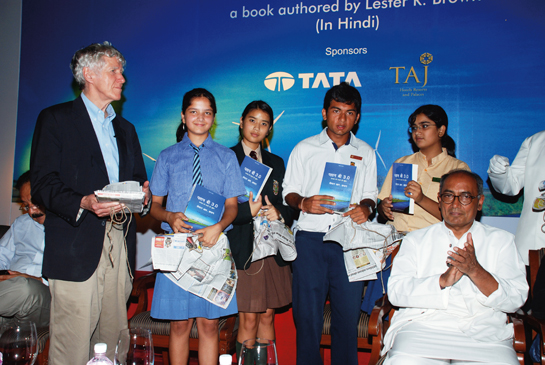 At the launch of his book Plan B in Delhi on June 12, 2008, Lester Brown listened intently to Indian children who voiced serious concerns about their future with climate change written into their fate.