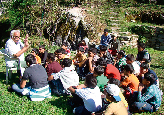 Lavkumar Khachar was the quintessential green teacher. Here, he talks about nature to students from the Rajkumar College, his alma mater.