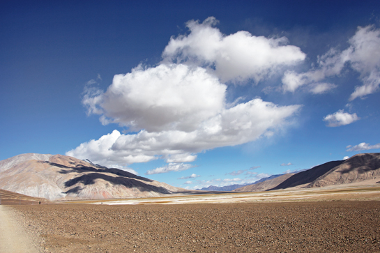 Cerulean skies and barren mountains characterise the expansive vistas in Leh.