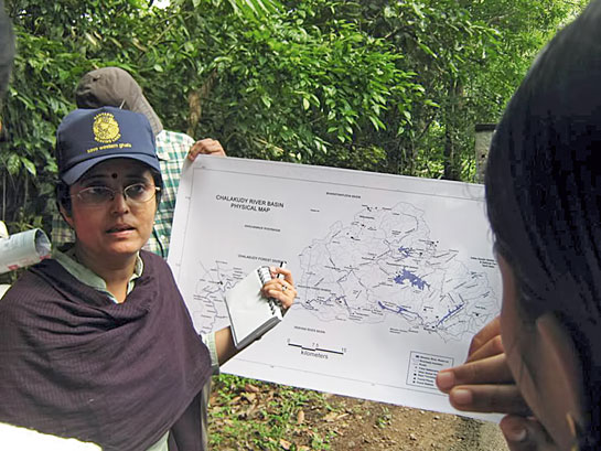 In her advocacy against the fallacies of the Athirapally Hydroelectric Project on the Chalakudy river, Latha made a strong case using a sound and scientific approach armed with maps and extensive data in 2000.