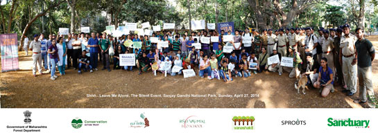 Shhh... Leave Me Alone, a 'silent event' was organised jointly by the Sanjay Gandhi National Park (SGNP), Mumbai, and Sanctuary Asia on April 27, 2014.