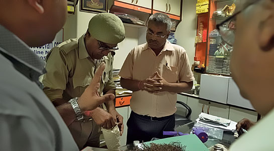 Self-styled spiritualist Acharya Kalki Krishna, a former customs official alleged to be running a thriving online trade in banned wildlife items, gets his comeuppance as the UP Forest Department raids his office in Noida.
